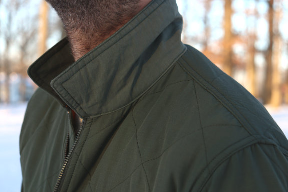 Dappered Flint and Tinder Quilted Flight Jacket Review - Collar Up Side