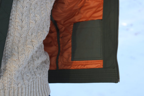 Dappered Flint and Tinder Quilted Flight Jacket Review - Inner Pocket