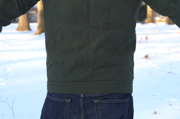 Dappered Flint and Tinder Quilted Flight Jacket Review - Back View