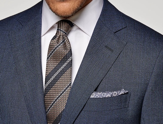 Blue patterned men's suit