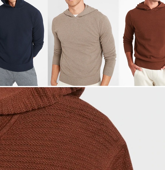Supima Ribbed Texture Sweater Hoodie