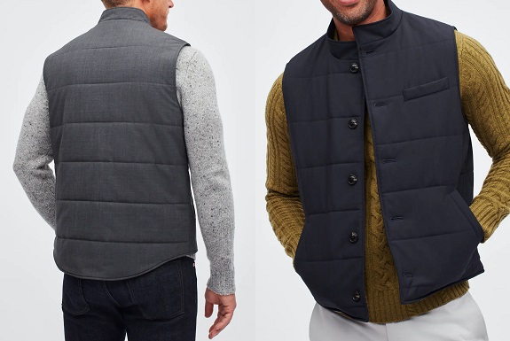 Quilted Stretch Wool Vest