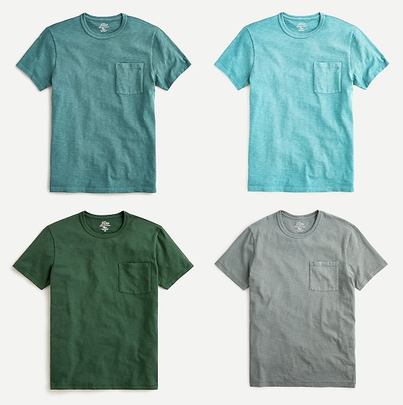 J. Crew SLIM Garment-dyed Slub Cotton Crewneck T-shirts