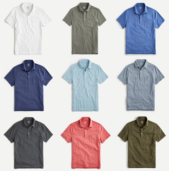 J. Crew Garment-dyed slub cotton polo shirt