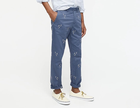 J. Crew 770 Straight-fit Broken-in chino pant in embroidered divers