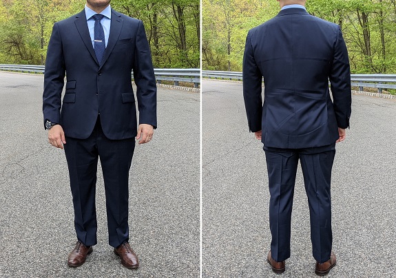 Black Lapel suit front and back
