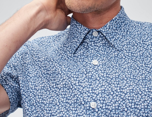 Short Sleeve Shirt in Blue Stockland Floral