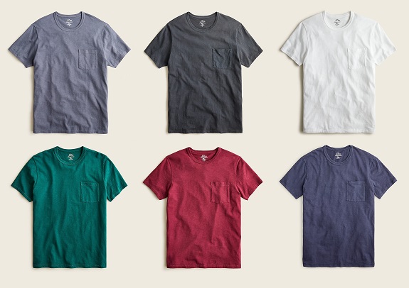 SLIM Garment-dyed slub cotton crewneck T-shirts