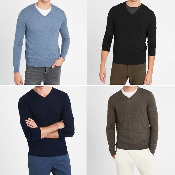 BR Merino V-Neck Sweaters in Responsible Wool