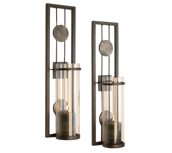 Metal Brown Wall Candle Sconces