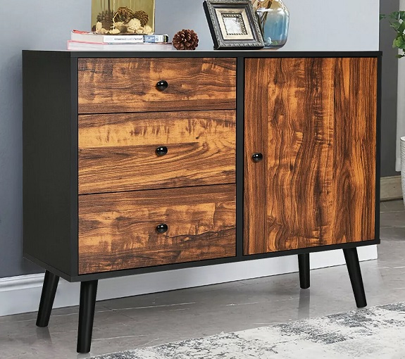 Costway Storage Cabinet with Drawer & Side Cabinet