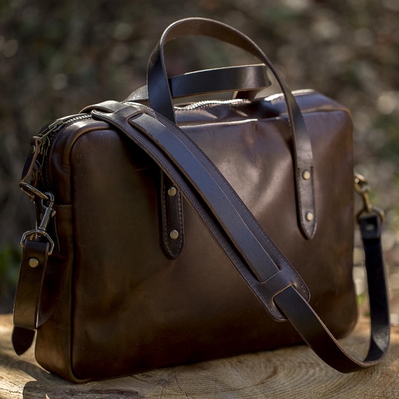 Gustin: Made in the USA Horween Nut Brown Dublin Briefcase