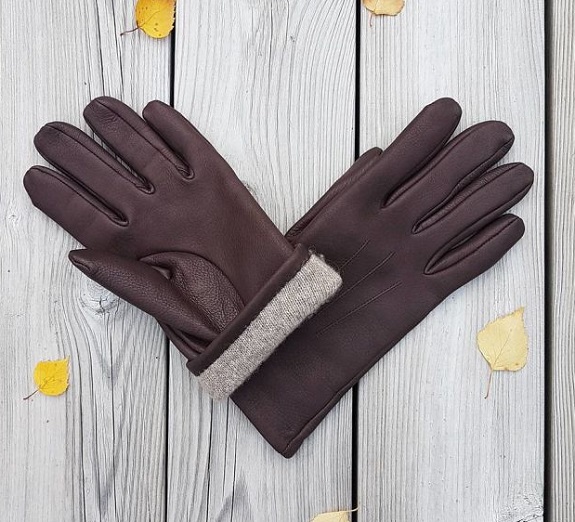 Kent Want Dark Brown Deerskin Touchscreen Gloves