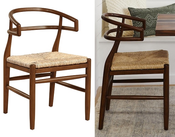 Set of 2 Woven Seagrass Raelyn Dining Armchair