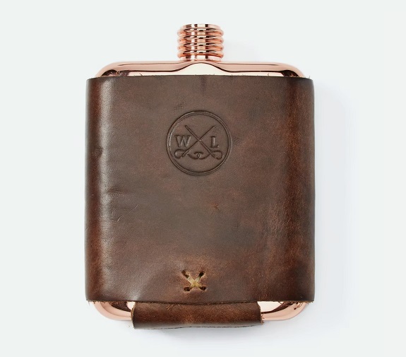 Whiskey Leatherworks The Clark Fork Copper Flask