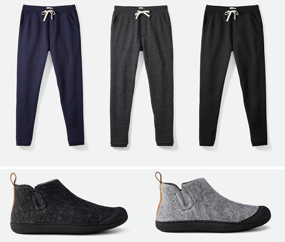 Huckberry sweats and slippers