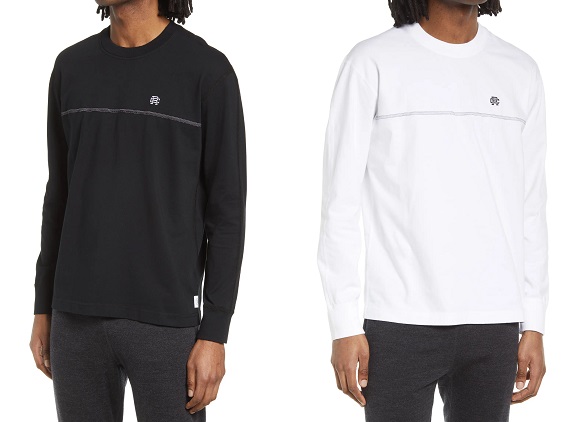 Made in Canada Reigning Champ Contrast Stitch Long Sleeve Cotton Crewneck