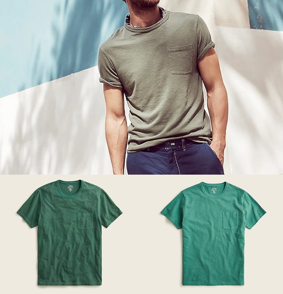 J. Crew SLIM Garment-dyed Slub Cotton Crewneck T-shirts