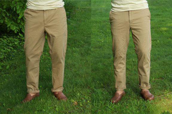 800 - Goodfellow Everyday Pant Side By Side Medium (Left Side) and Small (Right Side)