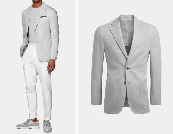 Suitsupply Light Gray 60% Linen, 40% Cotton Sportcoat