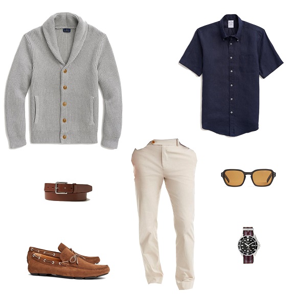 1 store 5 outfits Brooks Brothers early AM coffee