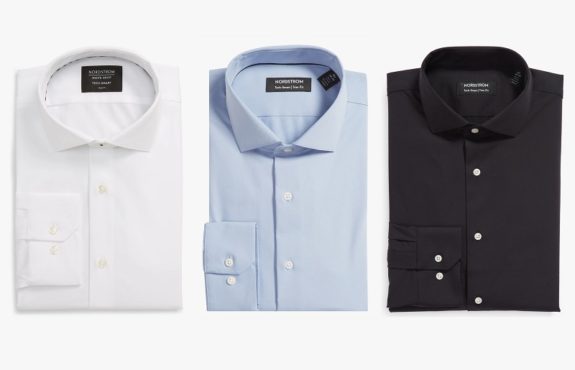 Nordstrom Men's Shop Tech-Smart Trim Fit Stretch Dress Shirt