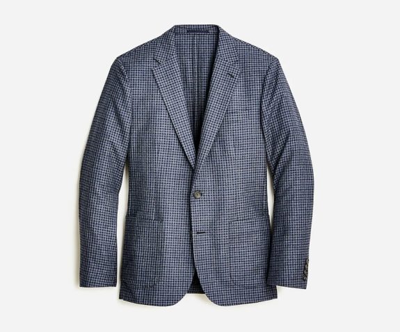 Ludlow Slim-fit blazer in English cotton-wool blue check