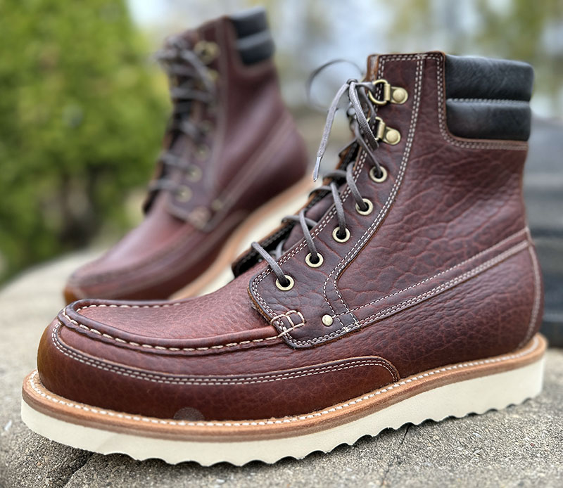 In Review Grant Stone Field Boots in Walnut Bison