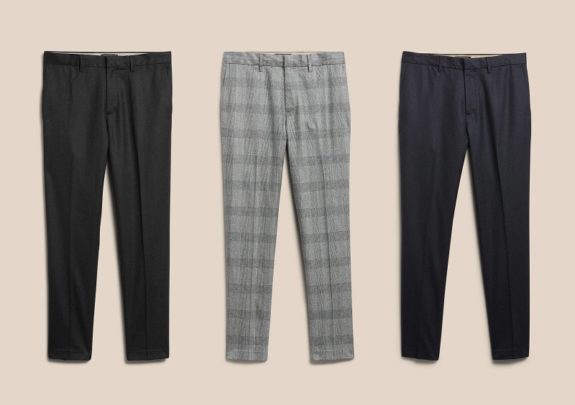 Banana Republic Tapered Fit Italian Wool Flannel Trousers