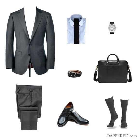 The Versatile Medium Gray Suit 3 Ways: #3 – All dressed up with a tie
