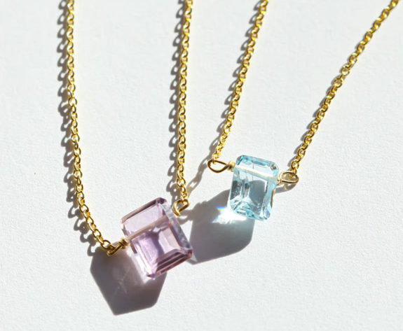 Julia Szendrei Emerald Cut Gemstone Necklace