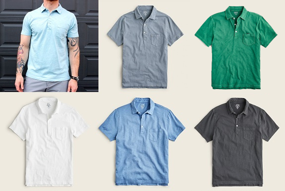 Slim or Classic Garment-dyed slub cotton polo shirt