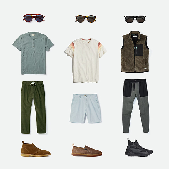 Huckberry Long Weekend Sale May 2023 three outfits