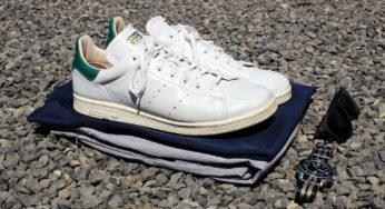 Style Scenario: Shorts Sneakers T-Shirt – The Classic Combo (blue and gray with white sneakers)