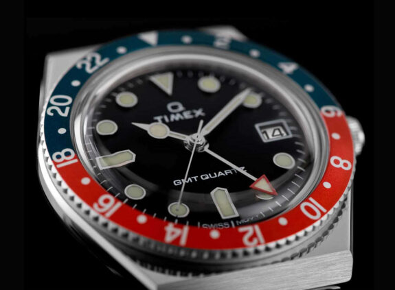 Q Timex GMT 38mm Swiss Quartz Watch