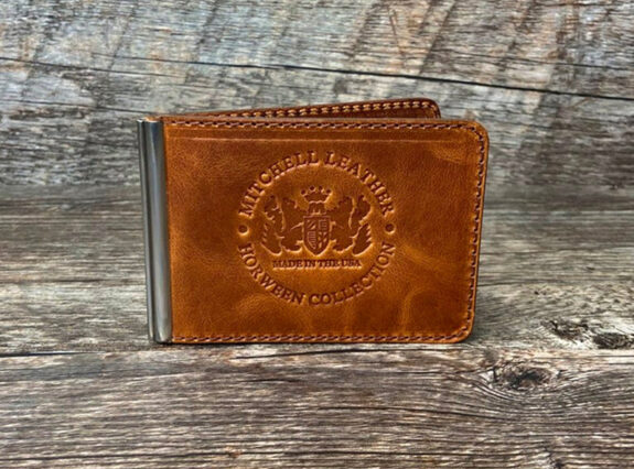 Made in the USA Mitchell Leather Money Clip Wallet