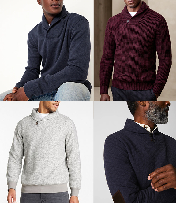 Sweater Styles SHAWL COLLAR PULLOVERS