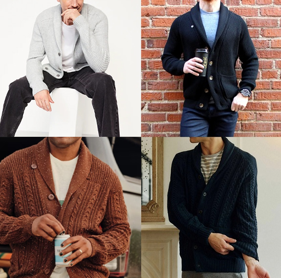 Sweater Styles SHAWL COLLAR CARDIGANS
