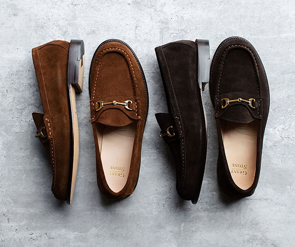 Grant Stone Horsebit Suede loafers