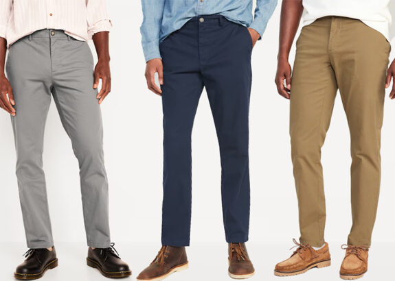 Old Navy Rotation chinos on men in different colors