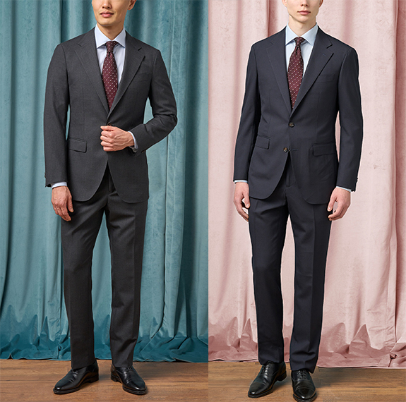 Spier Handful 32626 Summer charcoal and navy high twist suits