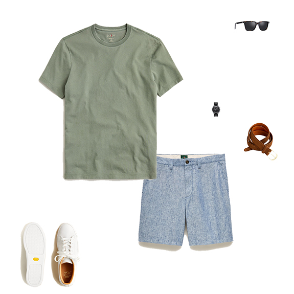 1S4O J Crew 51926 Shorts Sneakers Tee